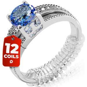 Ring Sizer Adjuster for Loose Rings - 12 Pack, Guards, Spacers & Tighteners, Fits Bands Up to 6mm, Reduces Size by 0.5-1.5, Invisible Design for Women & Men by 5 STARS UNITED