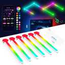 6 Pack Smart Wall Light Lines - Smart Home Decor Creative DIY RGB Lines with Music Sync APP & Remote Control Gaming Lights for Living Room, Indoor Decor, Gaming Decor