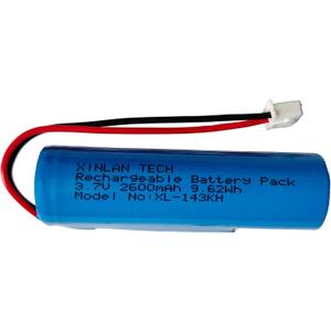 XINLANTECH 3.7V 2600mAh 18650 Rechargeable Li-ion Battery with Jst XH2.54/2P Connector Plug Wires for DIY Electronics, Toys, Lighting,Bluetooth Devices and More