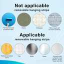 8pcs Picture Hangers, Picture Frame Hangers with 24 Adhesive Strips Drill-Free No Nails Damage Photo Hooks for Home School Office