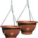 Ultimate Hanging Baskets - Strawberry, Tomato, Flower, and Herb Outdoor Planters - Use Garden Pots for Growing Plants Outside On A Deck, Fence, or Balcony (Mocha 2pk)