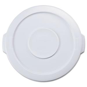 Rubbermaid Commercial Products BRUTE Heavy-Duty Round Trash/Garbage Lid, 10-Gallon, White, Outdoor Waste Container for Home/Garage/Mall/Office/Stadium/Bathroom