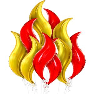 KatchOn, Big Fire Balloons Flames Set - 25 Inch, Pack of 10 | Flame Balloons for Fire Decorations For Party For Adults | Wings Of Fire Balloon, Fire Decorations | Wings Of Fire Decoration Birthday