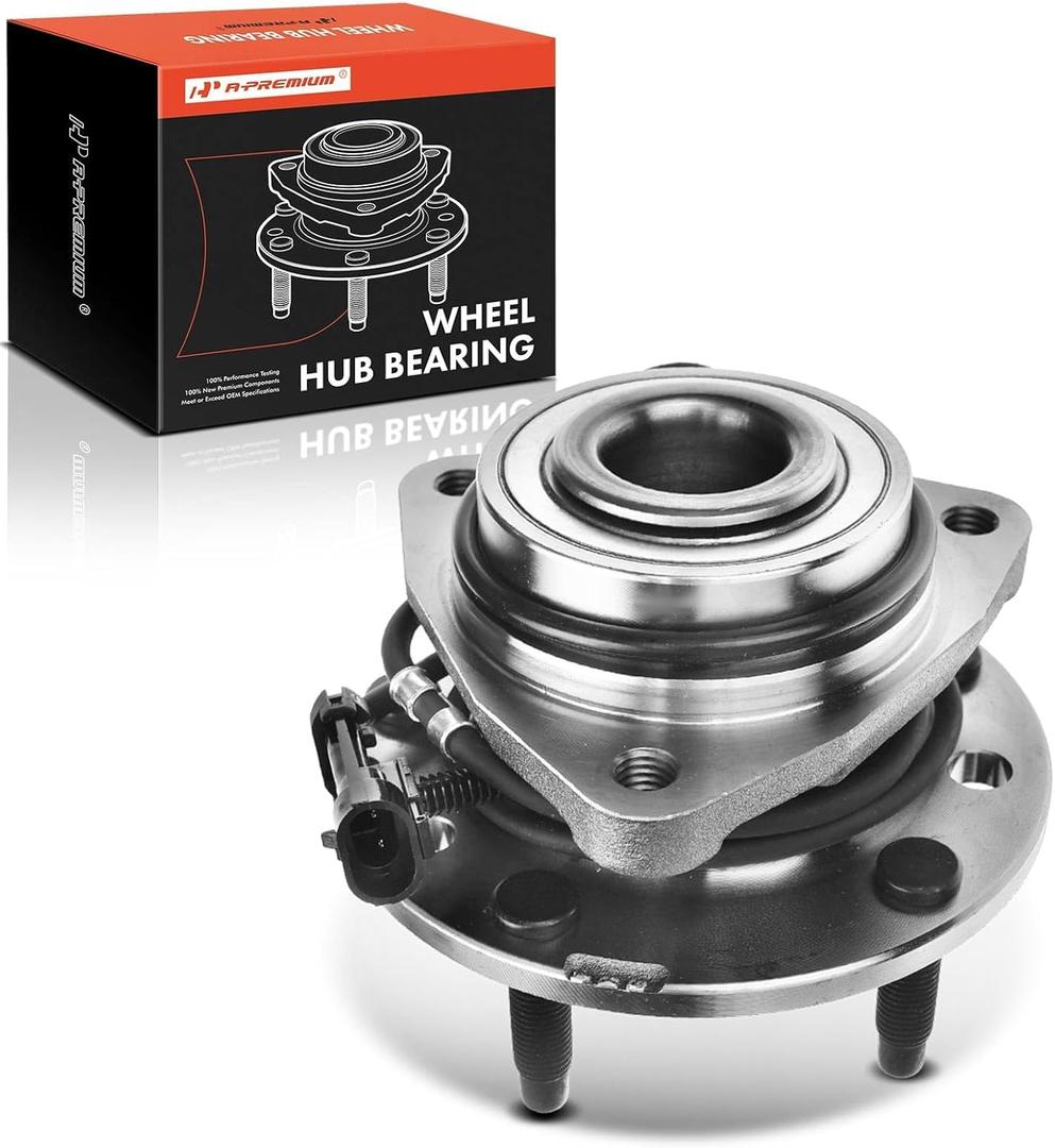 A-Premium Front Wheel Bearing and Hub Assembly with ABS & 5-Lug Compatible with Chevy & GMC & Isuzu & Oldsmobile - 1997-2005 - Blazer, S10, Jimmy, Sonoma, Hombre, Bravada