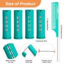 50 Pcs 1 Inch Perm Rod Set for Nature Hair, Cold Wave Rods for Short Hair, Plastic Hair Curling Rollers Heatless Perming Rods Hair Curlers with Pintail Comb, Green