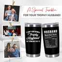 Christmas Husband Gifts from Wife - Nutrition Facts 20 oz Stainless Steel Insulated Coffee Tumbler with Lid - Anniversary Birthday Gifts for Husband, Men Gift Ideas, Cool Stuff for Men