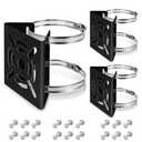 MorningRo 2 Pcs Universal Vertical Pole Mount for Security Camera Wall Mounting Bracket with 6 Loops Solid Metal Pole Bracket for CCTV Camera Indoor Outdoor Solar Panel LED Wall/ Stage Light (Black)