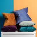 JUSPURBET Velvet Pillow Covers Set of 2 Decorative Throw Pillow Covers for Couch Sofa Bed Soft Cushion Covers Cases with Hidden Zipper for Living Room Home Decor 18x18 inch,Eggplant Purple