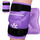 KingPavonini XXL Knee Ice Pack Wrap Around Entire Knee After Surgery, Large Reusable Gel Ice Pack for Injuries, Pain Relief, Swelling, Sports Injuries, 1 Pack (Purple)
