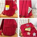 Corduroy Star Backpack Cute Y2k Preppy Backpack Aesthetic College Laptop Backpack Y2k Accessories for Women (Black)