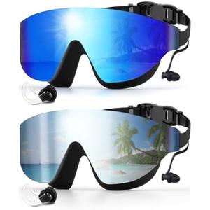 Zoomsnail Swim Goggles, Frameless Wide View Swimming Goggles, Anti-Fog Anti-UV No Leaking Pool Goggles for Men Women Adult