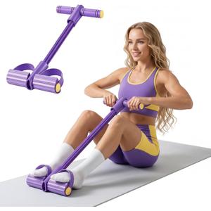 2026 Upgraded 8 - Tube Pedal Resistance Bands with Handles - Ultra - Strong Tension for Full - Body Workout - Ideal for Home, Office & Travel Fitness(Purple)