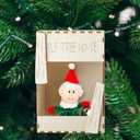 Threehoney Christmas Elf Tree House Ornament 6 Inch Elf Carrier Christmas Tree Decor Ornament Prop with String for Xmas Decoration Party