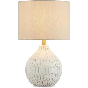Signature Design by Ashley Ceramic Table Lamp, Bedside, Antique White