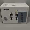 FUDESY Outdoor Post Lights, Electric Exterior Lamp Post Light Fixture with Pier Mount Base, LED Bulb Included, Anti Corrosion Plastic Materials, 2-Pack Pole Lanterns for Garden, Patio, Pathway (Black)