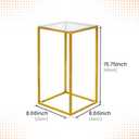 YALLOVE 2 Pack 15.75 Inch Gold Wedding Flower Stand Metal Vase Column Stand Geometric Centerpiece Vase for Home Party Wedding Decorations, Rectangular Flower Display Rack