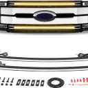Dual 37" Amber DRL LED Grille Light Bar Kit Front Grill Accent Amber Light Bar for 2017-2022 Ford F-250 Super Duty Position Marker Light