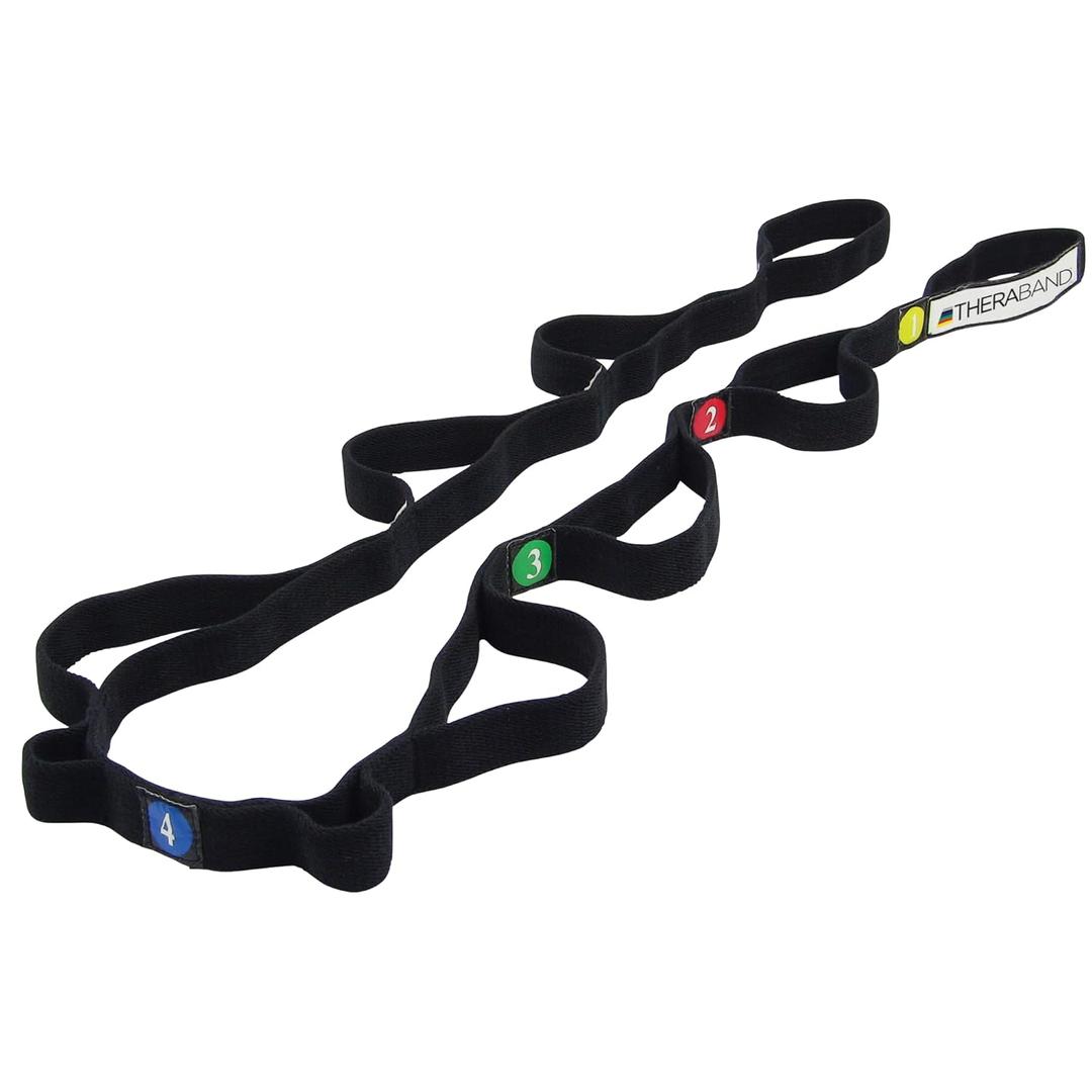 THERABAND Stretch Strap with Loops to Increase Flexibility, Dynamic Stretching Tool for Athletes Including Dancers, Cheerleaders, Gymnasts, Runners, Pilates and Yoga Elastic Stretch Out Band (Portable)