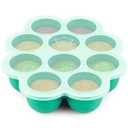 KeaBabies Silicone Food Freezer Trays with Lid, 2oz x 10 Pods Baby Food Storage Containers, Easy Puree Meal Prep, Breast Milk Silicone Freezer Molds, Dishwasher,Microwave Safe,BPA-Free(Alpine Green)