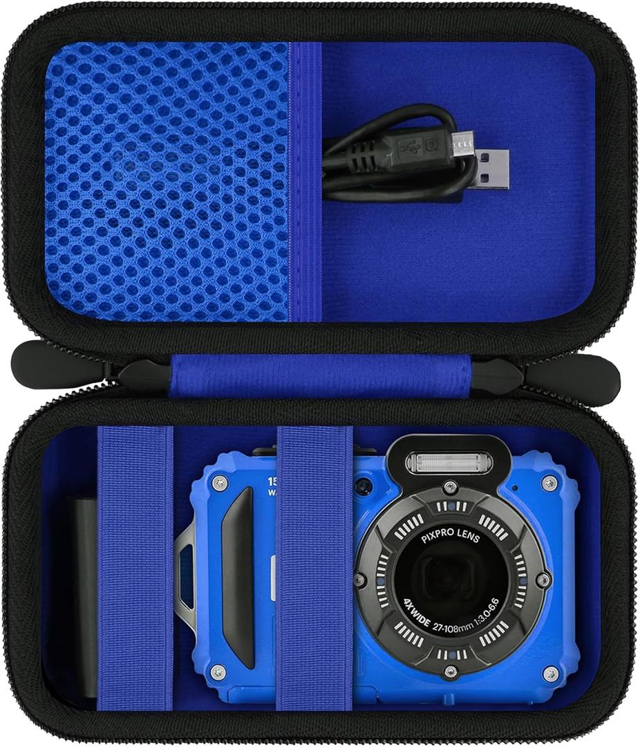 for KODAK PIXPRO WPZ2 Rugged Waterproof Digital Camera Hard Carrying Case,Compitable with KODAK 16MP 4X Optical Zoom Camera,Blue Case