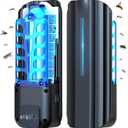 Fly Trap Indoor, Plug in Fruit Fly Traps for Indoors with 9w Night UV Light, Flying Insect Trap for Mosquito, Gnats, Moths, 10 Sticky Refills Catcher Bug Zapper Killer for House/Office (Black)