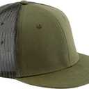 Flat Bill Snapback Mesh Hats | Fits OSFM & XXL Big Head | Blank Solid Color Adjustable Trucker Hat for Men (Green)