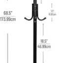 Mind Reader Freestanding Coat Rack, Multi-Tier Organizer for Office and Entryway, Metal, Black