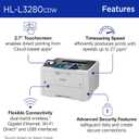 Brother HLL3280CDW Wireless Compact Color Laser Printer, Duplex, Mobile Printing & Ethernet | Includes 2 Month Refresh Subscription Trial, Amazon Dash Replenishment Ready