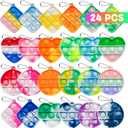 Pop Fidget Toys Bulk Its 24 Pack Easter Egg Fillers Basket Stuffers for Kids Party Favors Mini Pop Keychain It Small Fidgets for Classroom Prizes Student Gifts Carnival Birthday Goodie Bag Stuffers