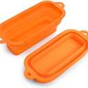 Matchwaves 2Pack Blackstone Grease Cup Liners, Silicone Grease Catcher Liners, Reusable Drip Pan for 28 and 36 inch Blackstone Griddle - Orange