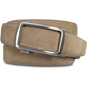 Men's Suede Leather Belt Genuine Leather Casual Dress Belt or Ratchet Belt Multi Color & Width Style (Size 36/38)