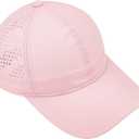 4-Panels Perforation Performance Hat - Lightweight Breathable for All Sports (Pink)