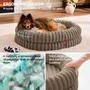 ChiXnuggle Orthopedic Dog Bed for Medium Dogs, Waterproof Faux Rabbit Fur Dog Couch with Egg Crate Foam Support and Washable Removable Cover, Bolster Pet Sofa with Non-Slip Bottom, 30x24x7, Taupe