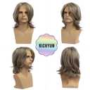 Mens Blonde Wig Natural Layered Short Blonde Side Part Synthetic Halloween Cosplay Costume Party Full Wigs for Male Guys