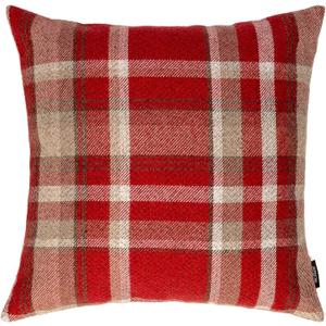 McAlister Textiles Red Heritage Tartan Throw Cushion Covers 17 x 17 Inches. Highlands Scatter Pillows for Sofas & Bedroom