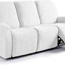 Ruaozz Recliner Sofa Covers Recliner Chair Covers Couch Covers for Reclining Couches with Pockets Washable Furniture Protector with Elastic Bottom (3 Seater, Ivory)