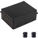 Electrical Box, Outdoor Waterproof Box IP65 Junction Box with Reserved Holes,ABS Plastic Project Box Power Cord Enclosure Black 7.9 x 6.1 x 3.1 inch(200x155x80mm)