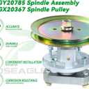 GY20785 Spindle Assembly with GX20367 Spindle Pulley Replaces John Deere GY20785 GY20050 UC23728 for John Deere L100 L105 L107 L108 L110 L111 L118 1642HS L17.542 L1742 42" Lawn Tractors