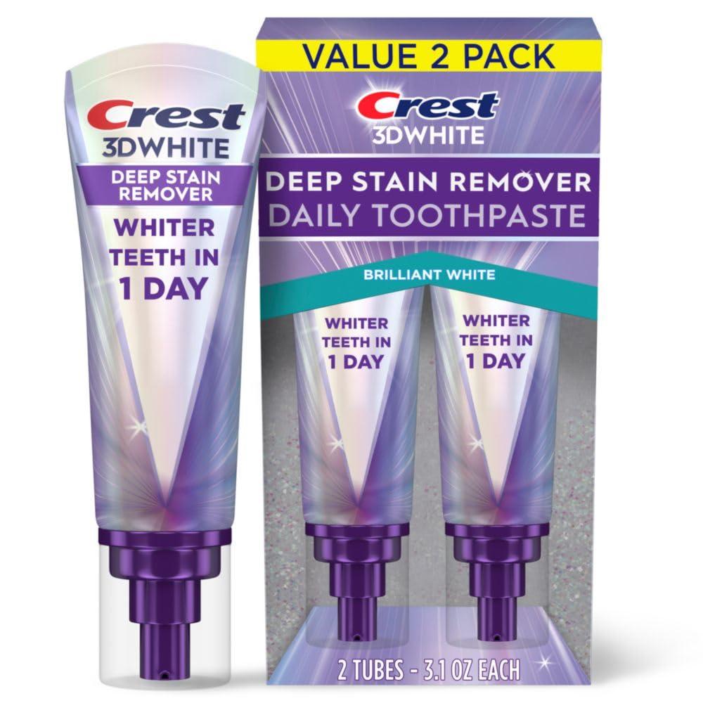 Crest 3DWhite Brilliance Deep Stain Remover Brilliant White Toothpaste - 3.1oz/2pk