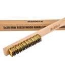 MAXMAN Brass Brush, Soft Brass Bristle Wire Brush for Cleaning Metal Rust, Welds, Home and Kitchen, Wire Scratch Brushes with 10" Beechwood Handle