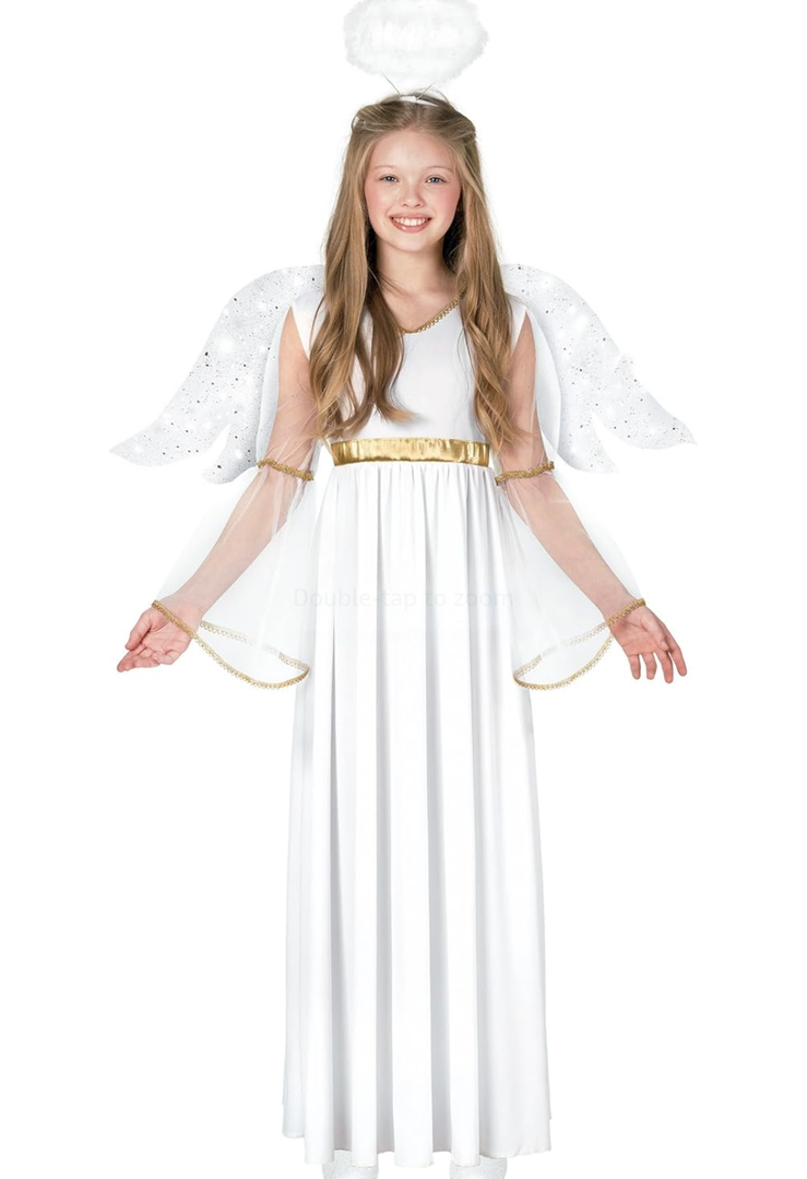 Morph Angel Costumes For Girls - Kids Angel Dress - Girls Angel Costume - Children's Angel Outfit - Perfect For Dress Up XL