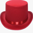 Top Hat for Men Women Adult, Magician Victorian Pilgrim Theatrical Clown Bowler Tailcoat, Cosplay Costume (Red)