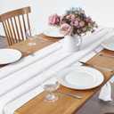 2 Pack 10Ft White Chiffon Table Runner Sheer 29x120 Inch for Romantic Wedding Decor Bridal & Baby Shower Birthday Rustic Party Decoration