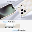 KANGHAR Compatible with iPhone 17 Pro Max Case 2025, Silicone Checkered Cute Pattern, Camera Protection Soft Slim Shockproof Edge Phone Cover for Girls Women -White