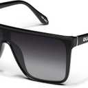 QUAY Oversized Nightfall Medium Non-Polarized Shield Sunglasses for Men & Women, Unisex Shades with UV-Protected Lenses