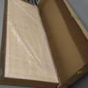 4 Panel Short Room Divider Screen,Beige Freestanding Partition,Small Bamboo Panel Divider for Room Seperation,3.95 FT Tall