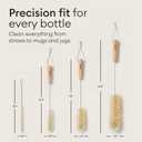Vove Bottle Brush Set, 4 Natural Sisal Bottle Brushes with Long Bamboo Handles, Plastic-Free Bottle & Straw Cleaner Set, Zero Waste, Stainless Steel Wire, FSC Certified Bamboo, Kraft Packaging