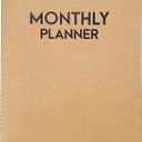 Undated Big Large Monthly Planner - Blank Calendar Book and Organizers 8.5 x 11 Inches - Kraft