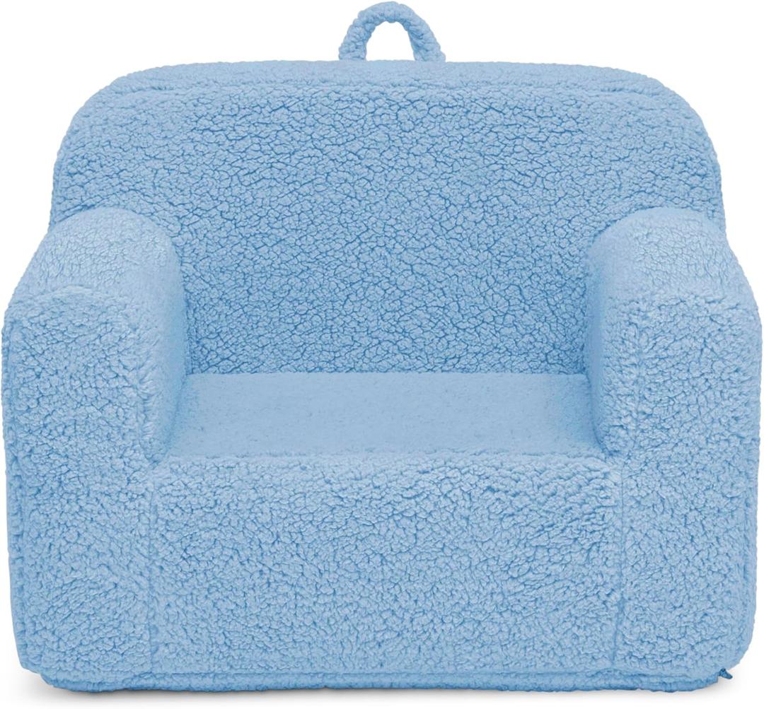 Delta Children Sherpa Cozee Chair - Foam Kids Chair for Ages 18 Months and Up, Powder Blue Delta Children Sherpa Cozee Chair - Foam Kids Chair for Ages 18 Months and Up, Powder Blue