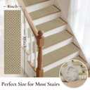 Stair Treads for Wooden Steps Non-Slip Machine Washable Carpet Stair Treads 8"X30" Soft Indoor Stair Rug Runner for Kids Elders and Pets, 100% Polyester, TPE Backing, 4pcs, Beige